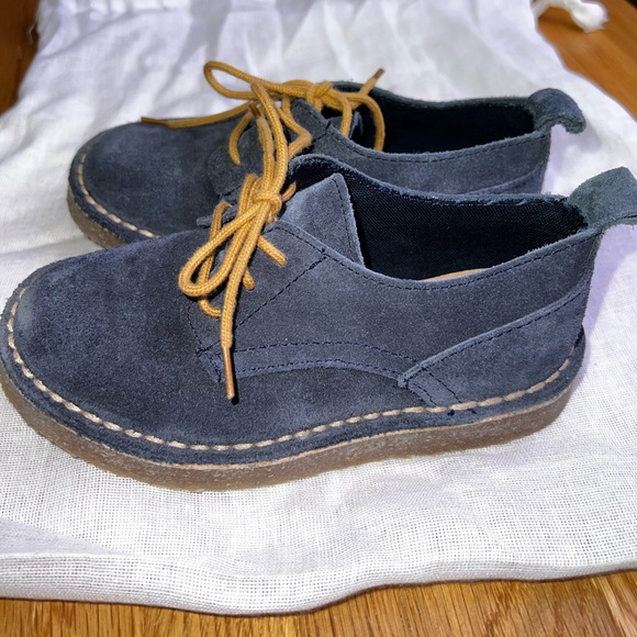 Zara Kids Toddler Leather Derby Shoes, Navy Suede - Picture 1 of 5